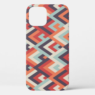 Funda Para iPhone 12 Rhombus Geométrico: Patrón Vintage colorido.