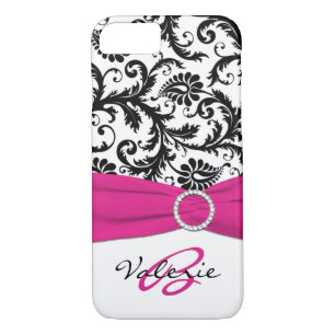 Funda Para iPhone 8/7 RIBBON IMPRESO Color rosa, negro, blanco y floral
