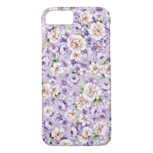 Funda Para iPhone 8/7 Ricos patrones florales con flores moradas y rosas
