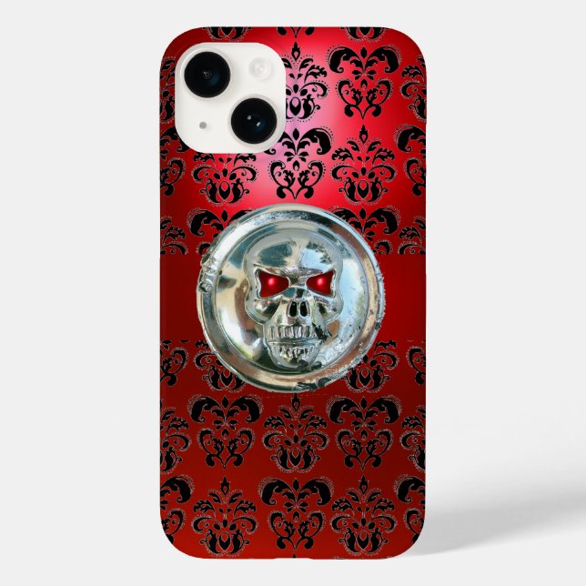 FUNDA DE Case-Mate PARA iPhone RIDERS DE CRISTAL ROJO DAMASCA NEGRA (Reverso )