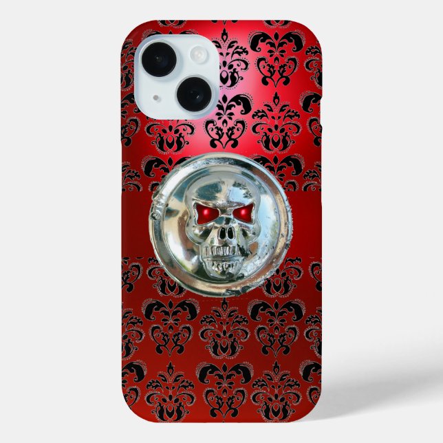 FUNDA DE Case-Mate PARA iPhone RIDERS DE CRISTAL ROJO DAMASCA NEGRA (Reverso )