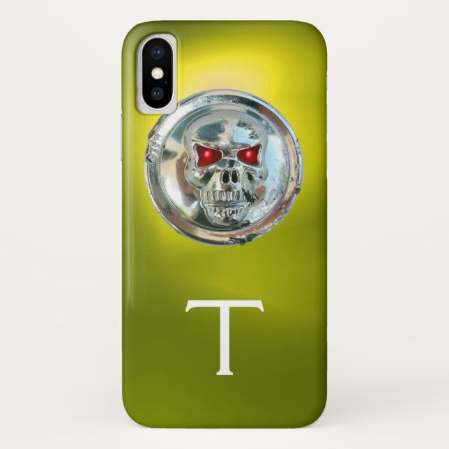 Funda De Case-Mate Para iPhone RIDERS SKULL MONOGRAM amarillo (Reverso)