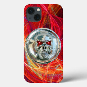 Funda Para iPhone 13 RIDERS SKULL, Naranja rojo amarillo giratorio
