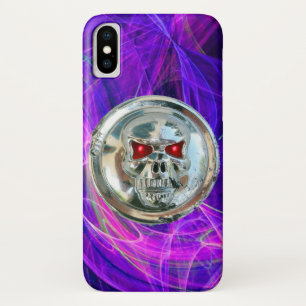 Funda Para iPhone X RIDERS SKULL RIDERS Pink Blue Purple Fractal Swirt