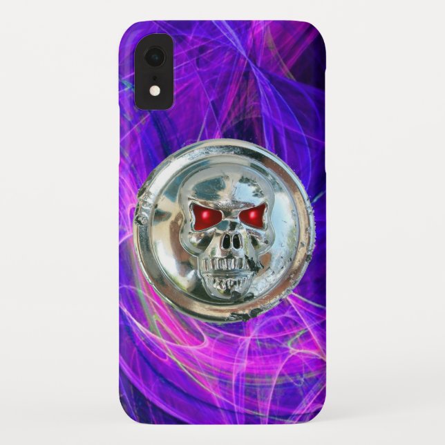 Funda De Case-Mate Para iPhone RIDERS SKULL RIDERS Pink Blue Purple Fractal Swirt (Reverso)