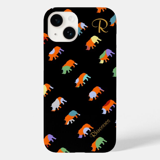 Funda De Case-Mate Para iPhone rinoceronte adorable (Reverso )