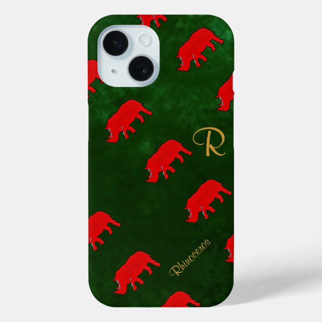 Funda De Case-Mate Para iPhone rinocerontes lindos (Reverso )