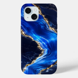 Funda Para iPhone 15 Río de mármol de zafiro de lujo