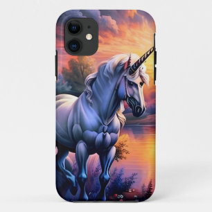 Funda Para iPhone 11 Río Lago Atardecer Unicornio Siete