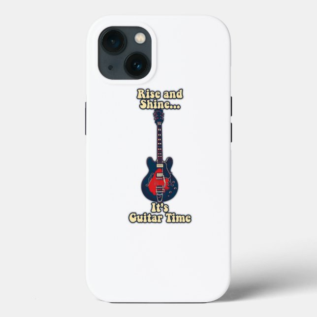 Funda De Case-Mate Para iPhone Rise and shine. it's guitar time. motivational (Reverso )