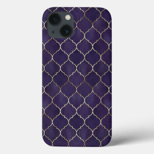 Funda Para iPhone 13 Ritmos reales: Geometría marroquí morada-andaluza