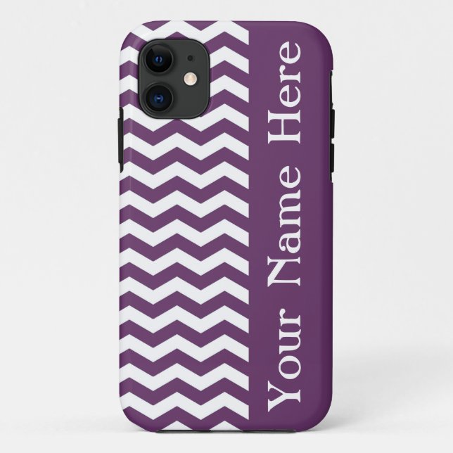 Funda De Case-Mate Para iPhone Riviera Lavendar Wave Chevron con nombre (Reverso)
