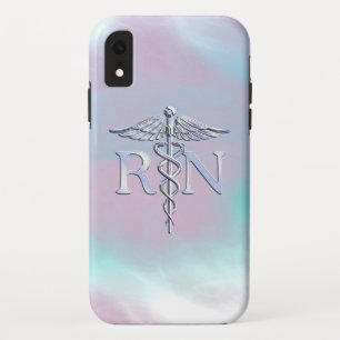 Funda Para iPhone XR RN Caduceus Madre Médica Decoración Perla