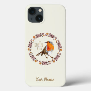 Funda Para iPhone 13 Robin Botanical Vintage Flowers para el amante de
