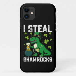 Funda Para iPhone 11 Robo Tréboles T Rex Dinosaurio Día de San Patricio
