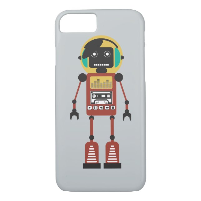 Funda De Case-Mate Para iPhone Robot de radio retro (Reverso)