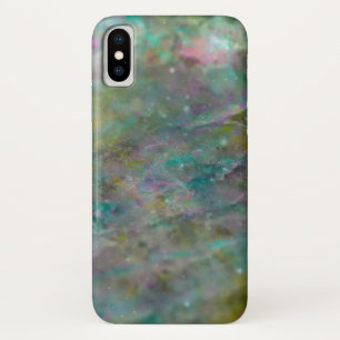 Funda Para iPhone X Roca de Cristal de Mármol Multicolor Arcoíris