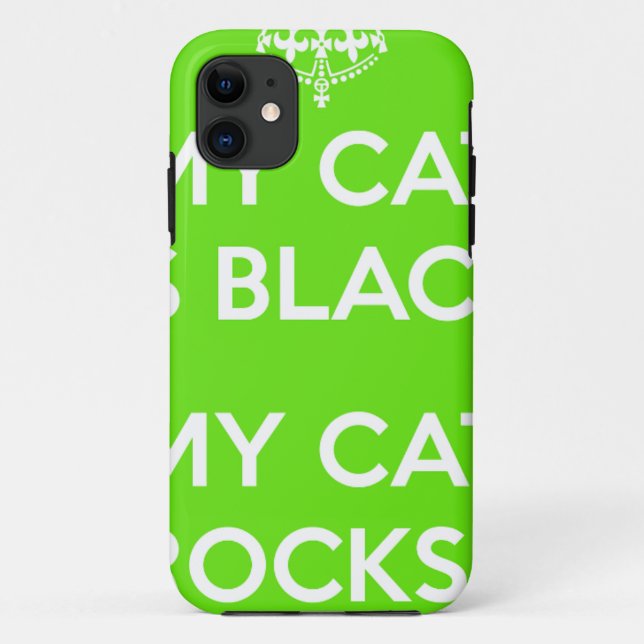Funda De Case-Mate Para iPhone Rocas de gato negro (Reverso)