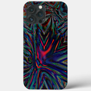 Funda Para iPhone 13 Pro Max Rocioso digital oscuro y golpes grabado en relieve