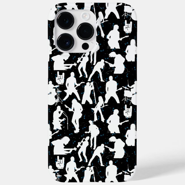 Funda De Case-Mate Para iPhone Rock Band Silhouette Pattern.w Black BG (Reverso)