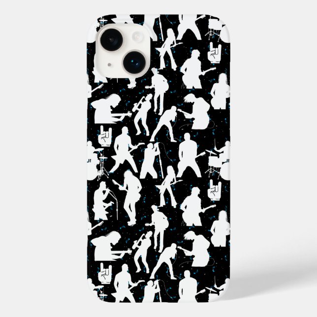 Funda De Case-Mate Para iPhone Rock Band Silhouette Pattern.w Black BG (Reverso )