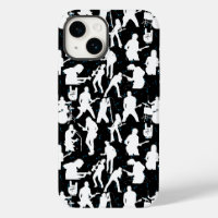 Rock Band Silhouette Pattern.w Black BG