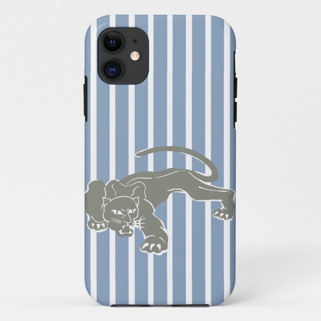 Funda De Case-Mate Para iPhone Rock Blue Safari Stripe con Leopard (Reverso)
