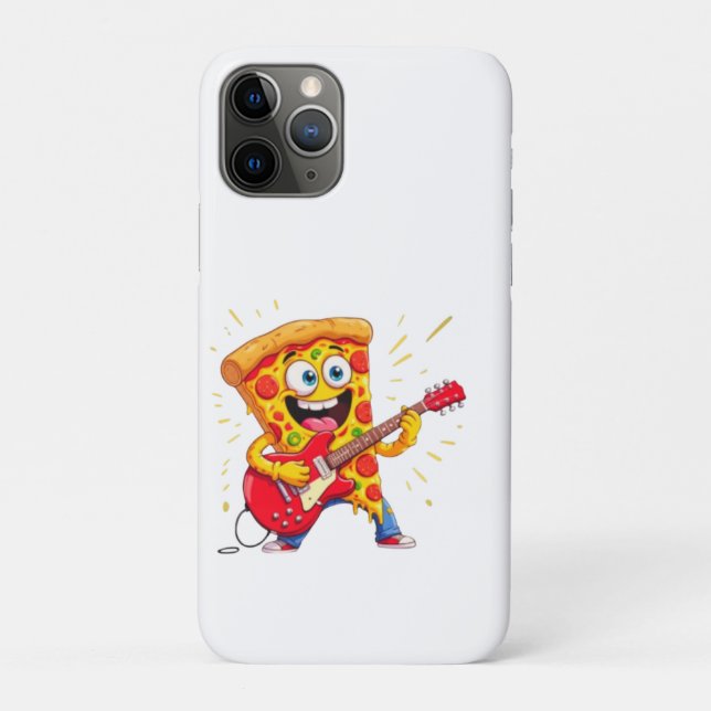 Funda De Case-Mate Para iPhone **Rock ’n’ Roll Pizza – Funny Guitar-Playing Slice (Reverso)