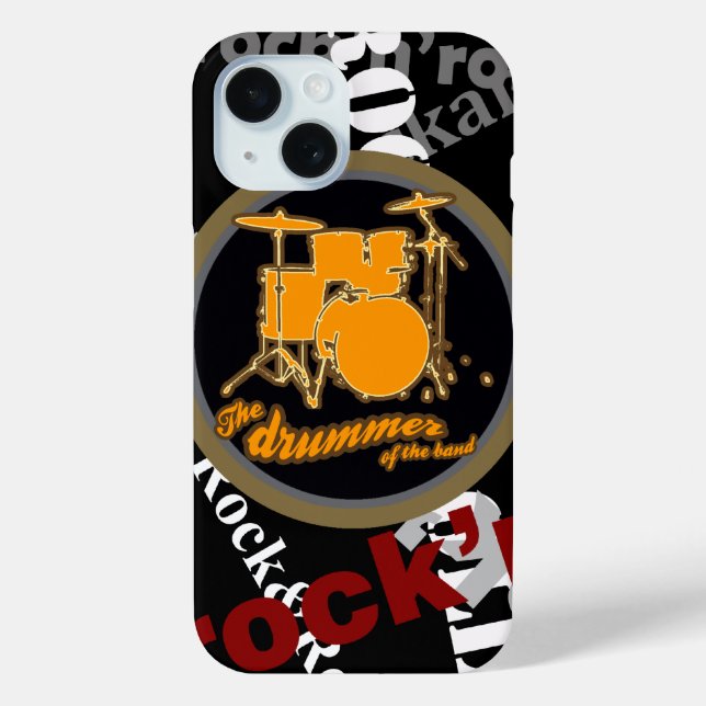 Funda De Case-Mate Para iPhone Rock & roll ~ drummer (Reverso )