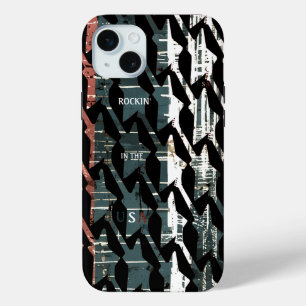 Funda Para iPhone 15 Mini Rocking In The USA Guay Colors Faded Vintage 57'