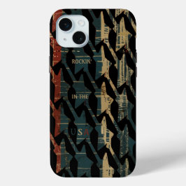 Funda Para iPhone 15 Mini Rocking In USA Moda Colores Faded Vintage 57'