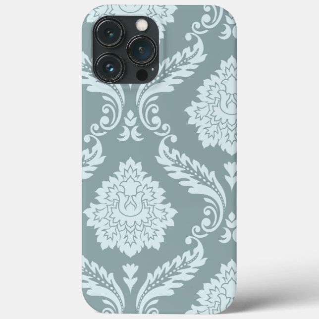 Funda De Case-Mate Para iPhone Rococo Damask Art I Duck Egg Blue+Teal (Reverso )