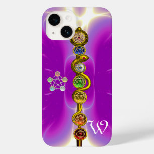 FUNDA PARA iPhone 14 DE Case-Mate ROD DE ASCLEPIUS 7 CHAKRAS,YOGA ,ENERGÍA ESPIRITUA