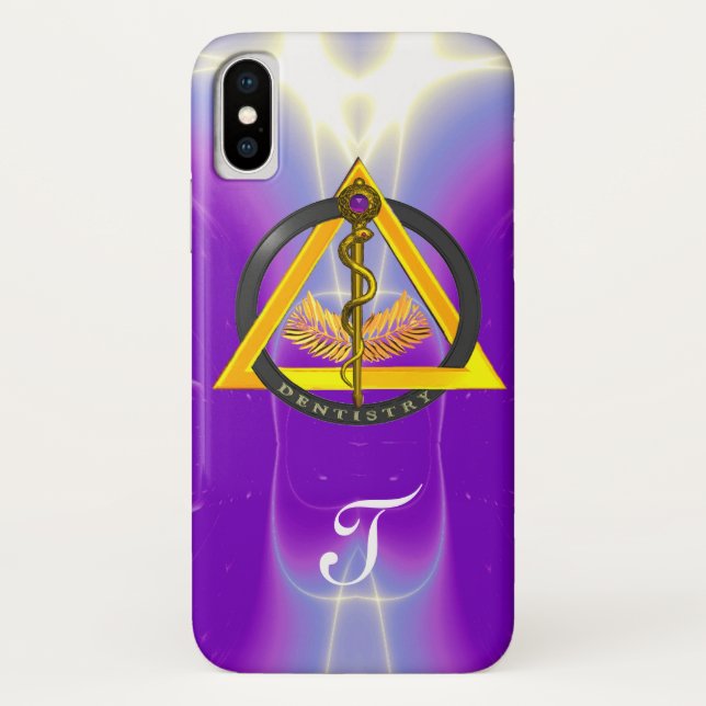 FUNDA DE Case-Mate PARA iPhone ROD DE ASCLEPIUS DENTISTRY MONOGRAM (Reverso)