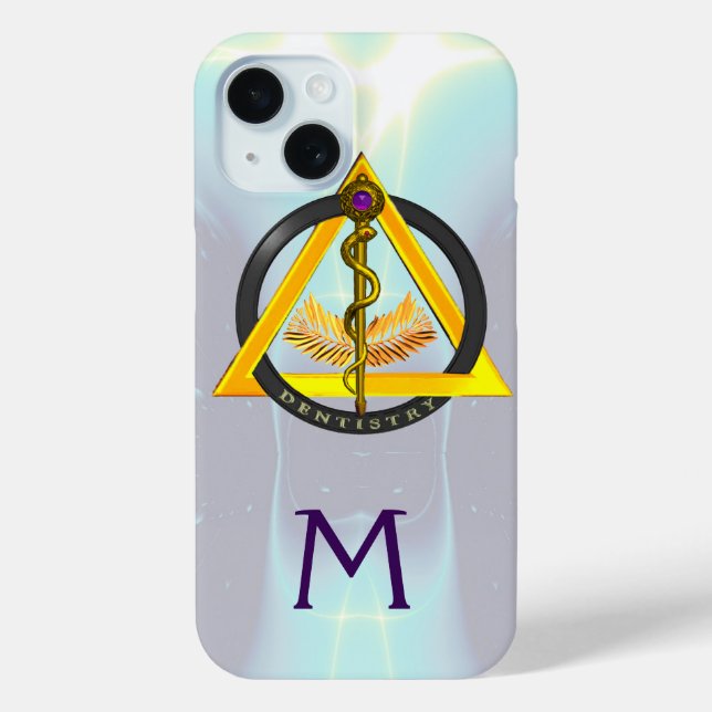 FUNDA DE Case-Mate PARA iPhone ROD DE ASCLEPIUS DENTISTRY MONOGRAM (Reverso )