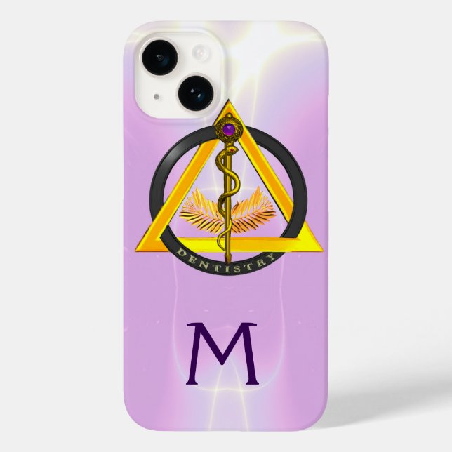 FUNDA DE Case-Mate PARA iPhone ROD DE ASCLEPIUS DENTISTRY MONOGRAM (Reverso )