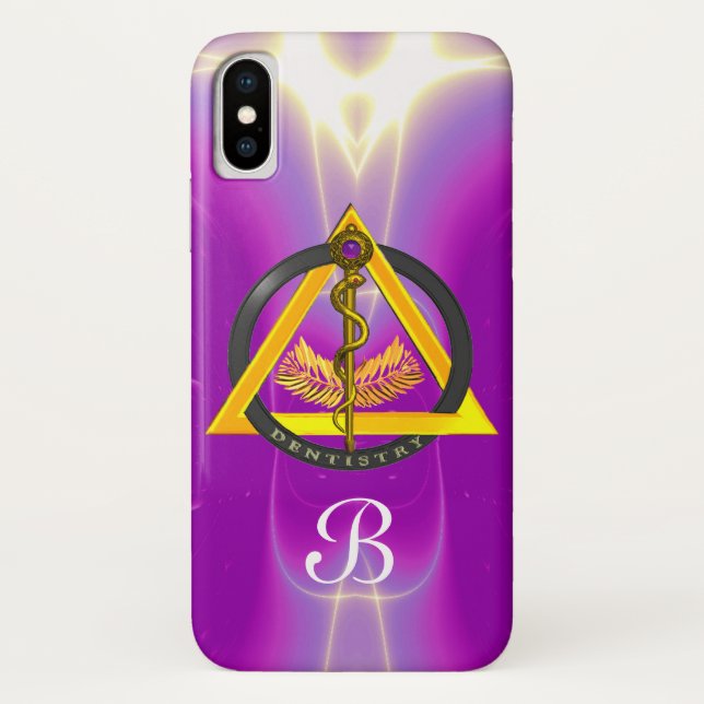 FUNDA DE Case-Mate PARA iPhone ROD DE ASCLEPIUS DENTISTRY MONOGRAM (Reverso)