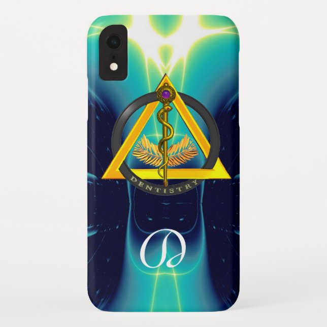 FUNDA DE Case-Mate PARA iPhone ROD DE ASCLEPIUS DENTISTRY MONOGRAM (Reverso)