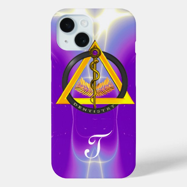 FUNDA DE Case-Mate PARA iPhone ROD DE ASCLEPIUS DENTISTRY MONOGRAM (Reverso )
