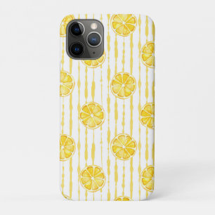 Funda Para iPhone 11 Pro Rodajas de limón brillantes sobre fondo rayado