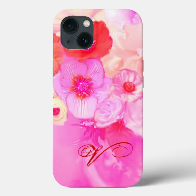 FUNDA DE Case-Mate PARA iPhone ROJAS BLANCAS ROSAS Y FLORES DE ANÉMONA ROSADAS MO (Reverso )