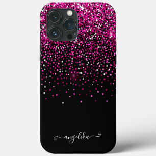 Funda Para iPhone 13 Pro Max Rojizo Rosa Brillo Falso Bokeh