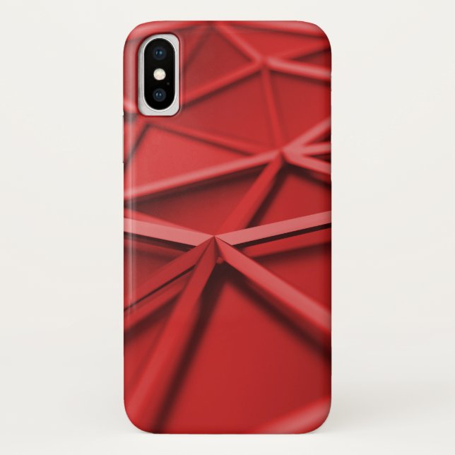 Funda De Case-Mate Para iPhone rojo abstracto geométrico (Reverso)