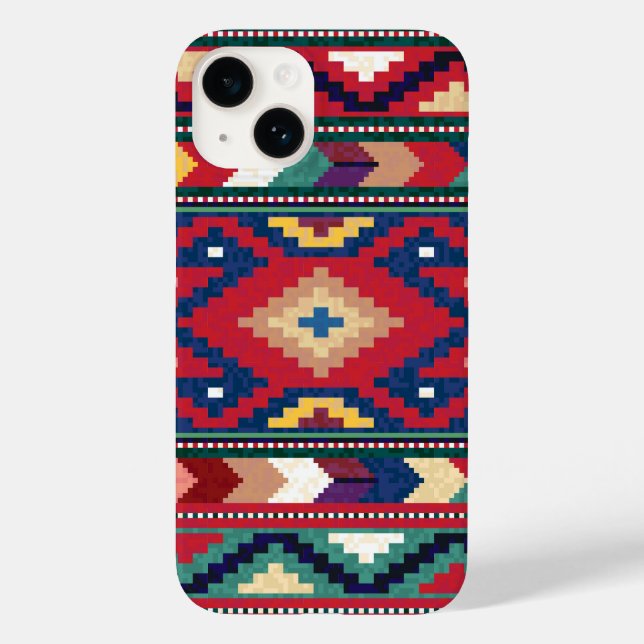 Funda De Case-Mate Para iPhone Rojo Azul Verde Amarillo Blanco Rumbo Kilim (Reverso )