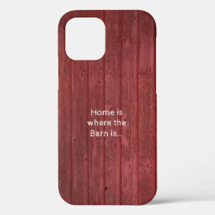 Funda Para iPhone 12 Rojo Barn Wood Estilo Granja Ranch Estuche para te