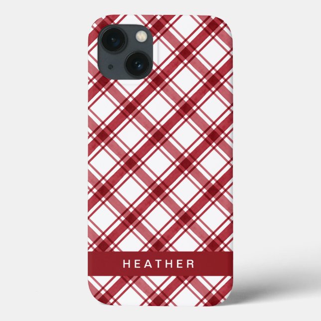 Funda De Case-Mate Para iPhone Rojo Blanco Moderno (Reverso)
