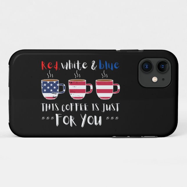 FUNDA DE Case-Mate PARA iPhone ROJO BLANCO Y AZUL ESTE CAFÉ ES SOLO... (Reverso (horizontal))