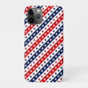 Funda Para iPhone 11 Pro Rojo, Blanco y Azul Patriótico Estrellas y Franjas