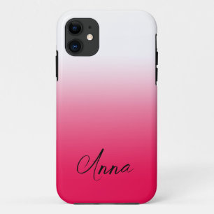 Funda Para iPhone 11 Rojo brillante de verano y gradiente ombré blanco