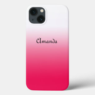 Funda Para iPhone 13 Rojo brillante de verano y gradiente ombré blanco